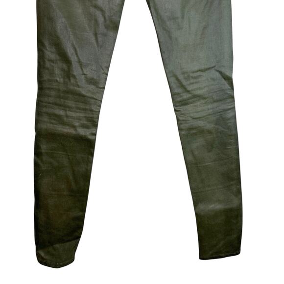 Adriano Goldschmied Farrah Faux Leather Skinny Ankle Coated Jeans Green 24R USA - Picture 6 of 12